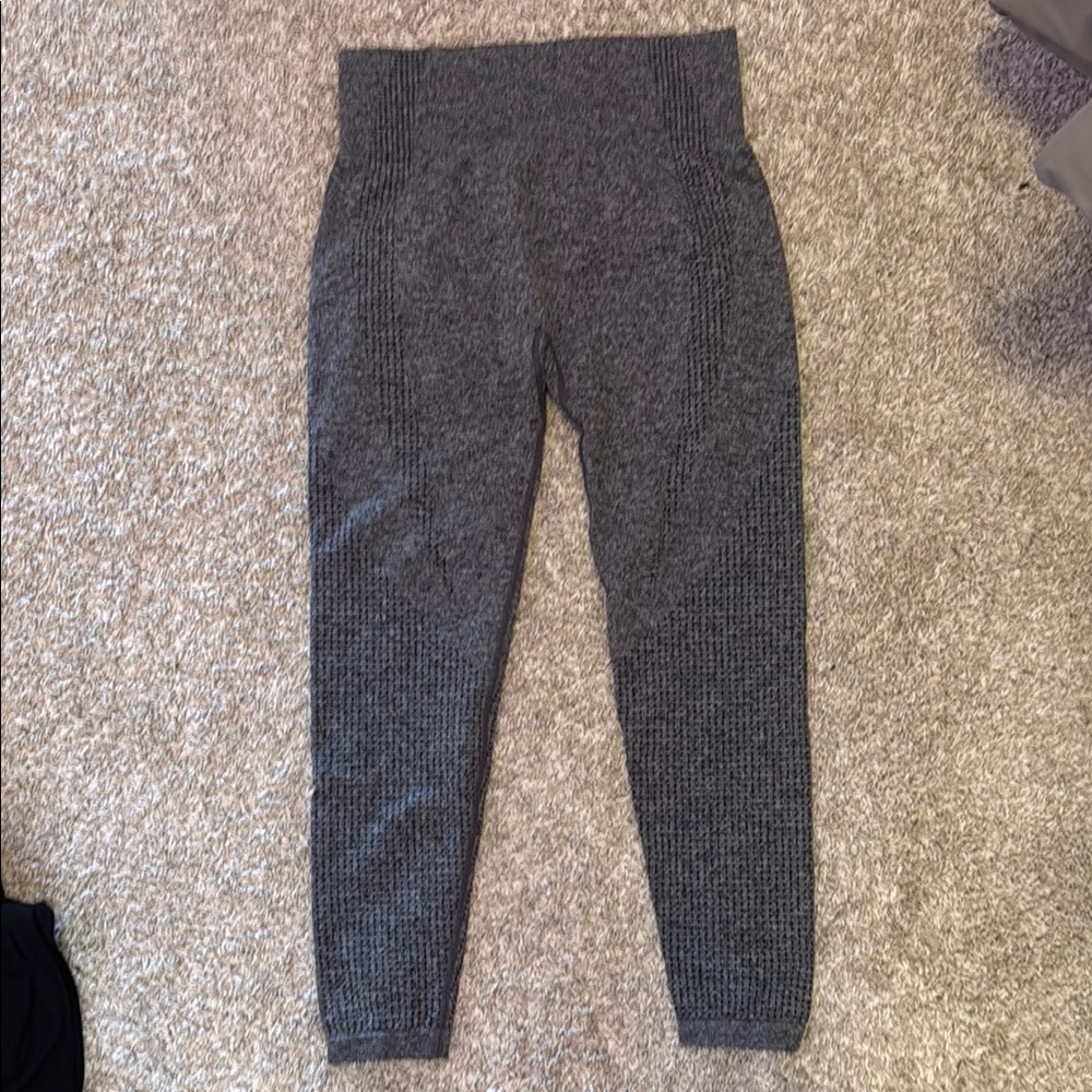 Gray Textured Leggings